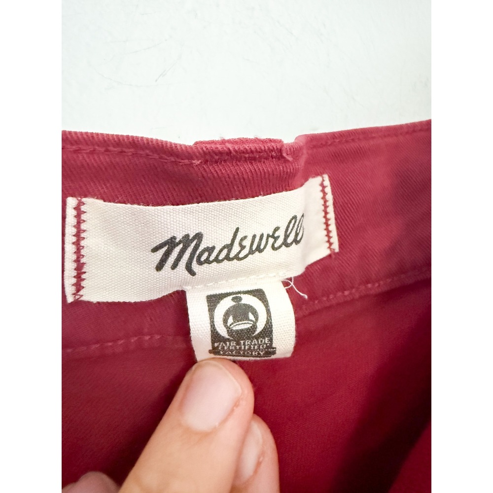 Madewell | Emmett Wide-Leg Patch Pocket Pants Claret Red Burgundy | Sz 29 - Picture 6 of 11